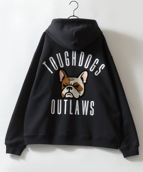 SITRY(シトリー)の「Dog Flock Print Sweat Zip Hoodie/アニマル 犬 バックプリント フロッキープリント オーバーサイズ ダブルジップ ヘビーウェイト 裏毛 スウェット フルジップパーカー フーディー パーカー レディース メンズ(パーカー・メンズ・ダークグリーン/アッシュ/ブラック・M/L)」の5枚目の写真