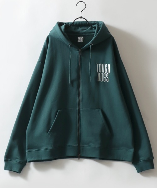 SITRY(シトリー)の「Dog Flock Print Sweat Zip Hoodie/アニマル 犬 バックプリント フロッキープリント オーバーサイズ ダブルジップ ヘビーウェイト 裏毛 スウェット フルジップパーカー フーディー パーカー レディース メンズ(パーカー・メンズ・ダークグリーン/アッシュ/ブラック・M/L)」の8枚目の写真