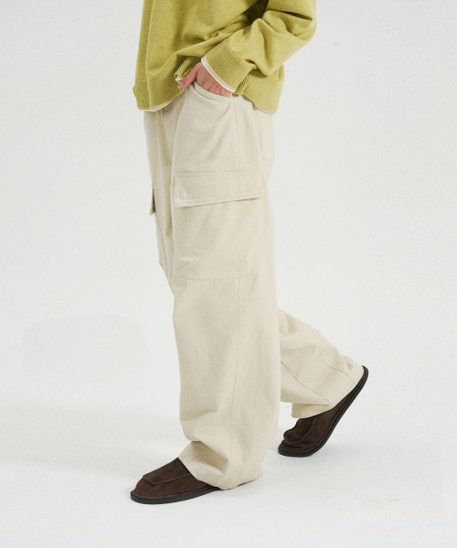 SLOWACID（スローアシッド）の「オブリークポケットカーゴパンツ[アイボリー]（その他パンツ・レディース・その他・LARGE/SMALL/MEDIUM）」の3枚目の写真