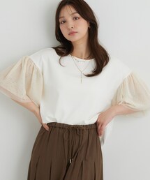 Sunauna | チュール袖カットソー(Tシャツ/カットソー)