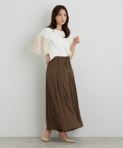 Sunauna(スーナウーナ)の「チュール袖カットソー(Tシャツ/カットソー・レディース・ブラック/ホワイト/ライトグリーン/ブラウン系その他・38/40)」の10枚目の写真