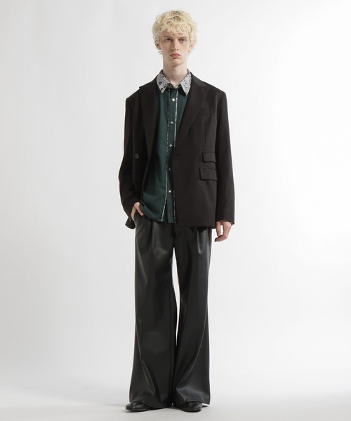 HARE(ハレ)の「【合成皮革】レザーワイドフレアパンツ(HARE)(スラックス・メンズ・ブラック/グレー/レッド・SMALL/MEDIUM/LARGE)」の18枚目の写真