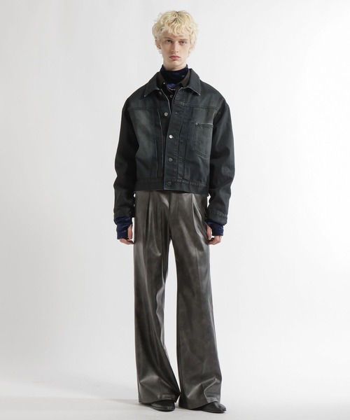 HARE(ハレ)の「【合成皮革】レザーワイドフレアパンツ(HARE)(スラックス・メンズ・ブラック/グレー/レッド・SMALL/MEDIUM/LARGE)」の21枚目の写真