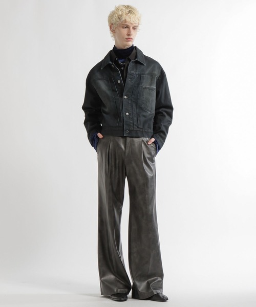 HARE(ハレ)の「【合成皮革】レザーワイドフレアパンツ(HARE)(スラックス・メンズ・ブラック/グレー/レッド・SMALL/MEDIUM/LARGE)」の22枚目の写真