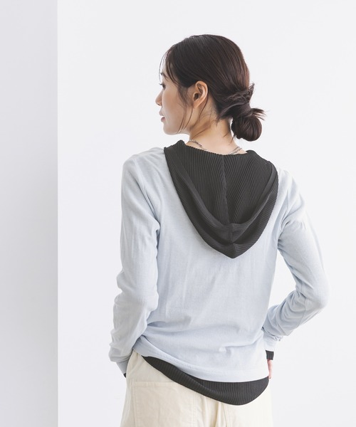 GLOBAL WORK（グローバルワーク）の「サラサラヘンリーネック長袖プルオーバー/1017895（Tシャツ/カットソー・レディース・ブラック/ワインレッド/ブルー系その他4/ライトグレー/ホワイト/ピンク系その他4・MEDIUM/LARGE）」の12枚目の写真