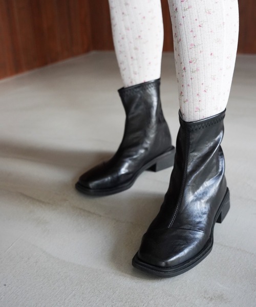 SANSeLF（サンセルフ）の「【SANSeLF】スクエアストレッチショートブーツ sas26a002（ブーツ・レディース・ブラウン/ブラック・36/37/39/38）」の20枚目の写真