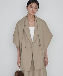 《セットアップ可》スカーフ付き3WAYテーラードジャケット 秋服