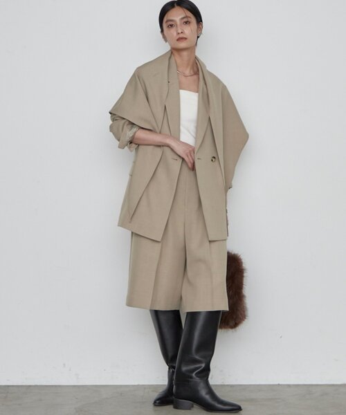 LOUNGEDRESS(ラウンジドレス)の「《セットアップ可》スカーフ付き3WAYテーラードジャケット 秋服(テーラードジャケット・レディース・ベージュ・FREE)」の9枚目の写真