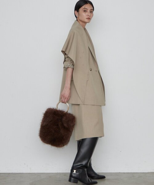 LOUNGEDRESS(ラウンジドレス)の「《セットアップ可》スカーフ付き3WAYテーラードジャケット 秋服(テーラードジャケット・レディース・ベージュ・FREE)」の10枚目の写真