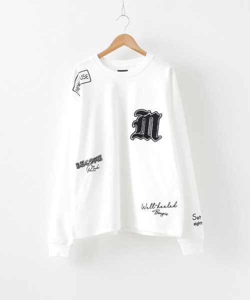 MMMM(エムエムエムエム)の「MMMM/ポンチランダム/刺繍/ロングスリーブ(Tシャツ/カットソー・メンズ・ブラック/ホワイト・M/L)」の2枚目の写真