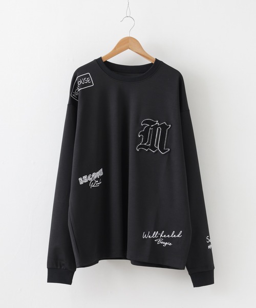 MMMM(エムエムエムエム)の「MMMM/ポンチランダム/刺繍/ロングスリーブ(Tシャツ/カットソー・メンズ・ブラック/ホワイト・M/L)」の1枚目の写真