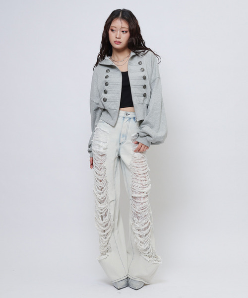 SPIRALGIRL(スパイラルガール)の「レースクラッシュデニムパンツ(デニムパンツ・レディース・ホワイト系その他/ブラック系その他・SMALL/MEDIUM)」の12枚目の写真