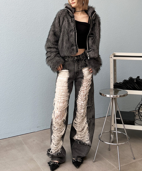 SPIRALGIRL(スパイラルガール)の「レースクラッシュデニムパンツ(デニムパンツ・レディース・ホワイト系その他/ブラック系その他・SMALL/MEDIUM)」の20枚目の写真