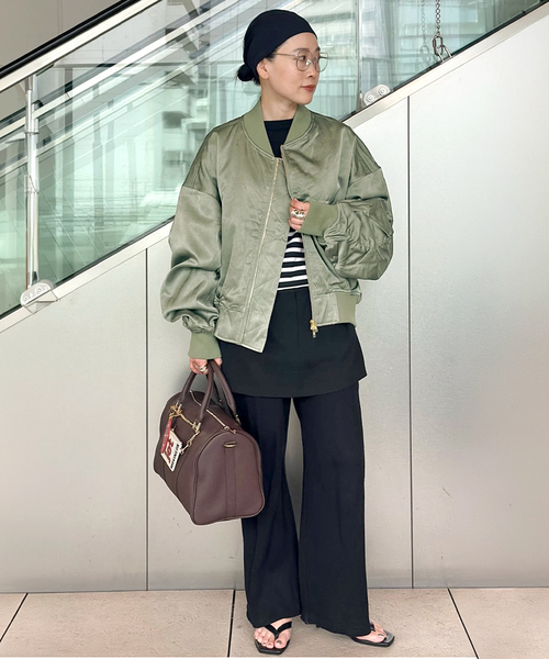 PROVOKE (プロヴォーク)の「【PROVOKE/プロヴォーク】pigment short MA-1 KHAKI(MA-1・レディース・カーキ・FREE)」の7枚目の写真