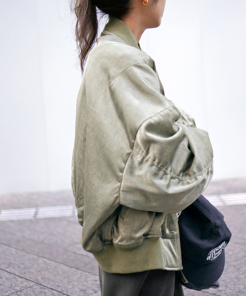 PROVOKE (プロヴォーク)の「【PROVOKE/プロヴォーク】pigment short MA-1 KHAKI(MA-1・レディース・カーキ・FREE)」の9枚目の写真