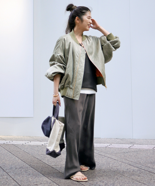 PROVOKE (プロヴォーク)の「【PROVOKE/プロヴォーク】pigment short MA-1 KHAKI(MA-1・レディース・カーキ・FREE)」の11枚目の写真