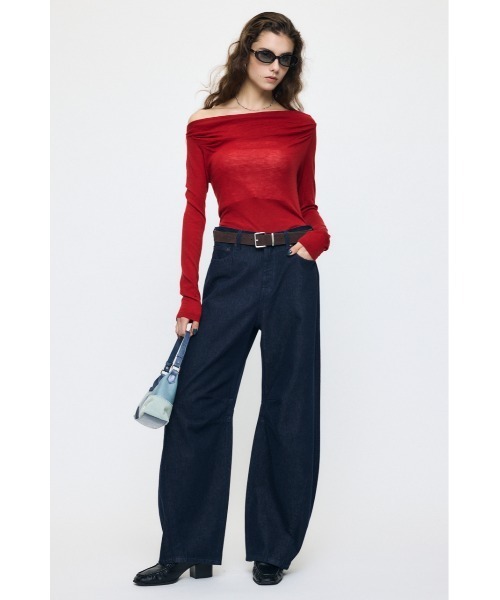 MOUSSY(マウジー)の「【26年AW新作】【再入荷】HORSESHOE BAGGY(デニムパンツ・レディース・ダークブルー/ワンウォッシュ・2/1/0)」の17枚目の写真