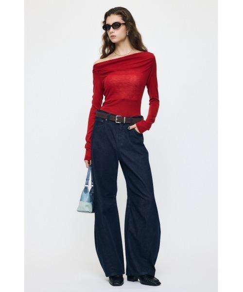 MOUSSY(マウジー)の「【26年AW新作】【再入荷】HORSESHOE BAGGY(デニムパンツ・レディース・ダークブルー/ワンウォッシュ・2/1/0)」の18枚目の写真