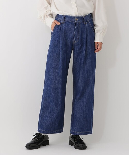 Afternoon Tea(アフタヌーンティー)の「デニムタックパンツ ORGABITS(デニムパンツ・レディース・ネイビー/ブルー・MEDIUM)」の2枚目の写真