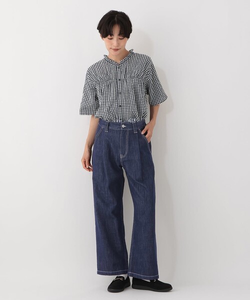 Afternoon Tea(アフタヌーンティー)の「デニムタックパンツ ORGABITS(デニムパンツ・レディース・ネイビー/ブルー・MEDIUM)」の5枚目の写真