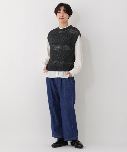 Afternoon Tea(アフタヌーンティー)の「デニムタックパンツ ORGABITS(デニムパンツ・レディース・ネイビー/ブルー・MEDIUM)」の8枚目の写真