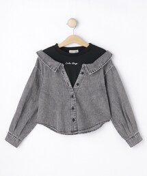 SHOO・LA・RUE（シューラルー）の「【120-150㎝】デニムドッキングトップス（シャツ/ブラウス）」