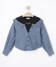 SHOO・LA・RUE（シューラルー）の「【120-150㎝】デニムドッキングトップス（シャツ/ブラウス）」