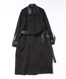 SETUP7（セットアップセブン）の「【SETUP7】PU Leather Collar Over Trench Coat / PUレザーカラー オーバートレンチコート SNF（トレンチコート）」