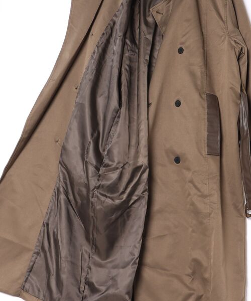 SETUP7(セットアップセブン)の「【SETUP7】PU Leather Collar Over Trench Coat / PUレザーカラー オーバートレンチコート SNF(トレンチコート・メンズ・ブラウン/ブラック/アイボリー・M/L)」の5枚目の写真
