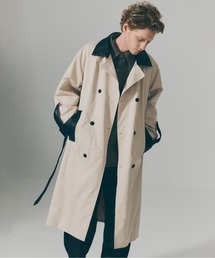 SETUP7（セットアップセブン）の「【SETUP7】PU Leather Collar Over Trench Coat / PUレザーカラー オーバートレンチコート SNF（トレンチコート）」