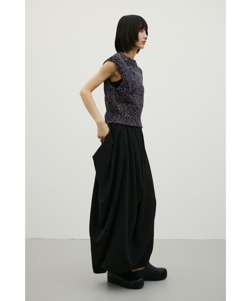 STYLEMIXER(スタイルミキサー)の「ドレープタックスカート(スカート・レディース・ブラック/ベージュ・MEDIUM/SMALL)」の5枚目の写真