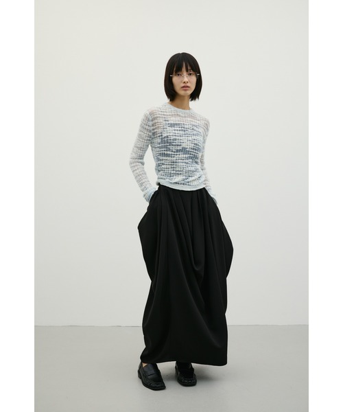 STYLEMIXER(スタイルミキサー)の「ドレープタックスカート(スカート・レディース・ブラック/ベージュ・MEDIUM/SMALL)」の7枚目の写真