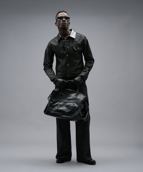 ANDER HUNK（アンダーハンク）の「Crocodile Switch Slav Straight Denim/クロコダイルスイッチスラブストレートデニム（デニムパンツ・メンズ・ブラック/インディゴブルー・MEDIUM/LARGE/SMALL）」の5枚目の写真