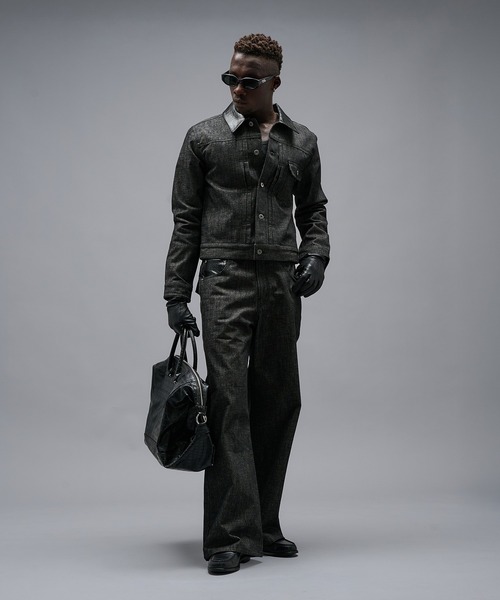 ANDER HUNK（アンダーハンク）の「Crocodile Switch Slav Straight Denim/クロコダイルスイッチスラブストレートデニム（デニムパンツ・メンズ・ブラック/インディゴブルー・MEDIUM/LARGE/SMALL）」の6枚目の写真