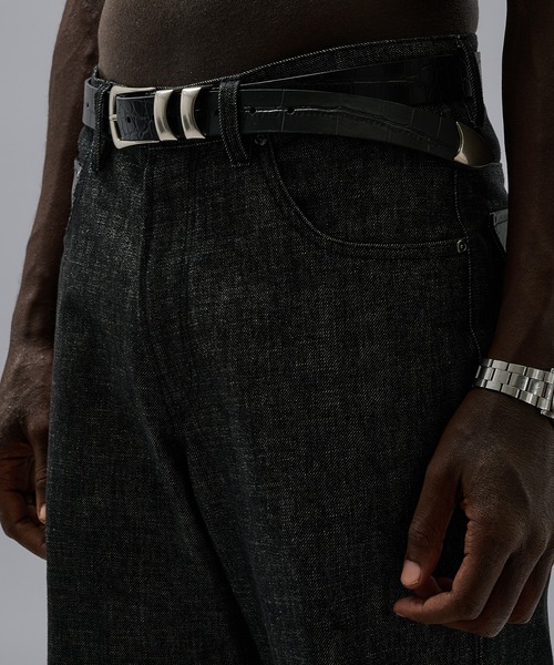 ANDER HUNK（アンダーハンク）の「Crocodile Switch Slav Straight Denim/クロコダイルスイッチスラブストレートデニム（デニムパンツ・メンズ・ブラック/インディゴブルー・MEDIUM/LARGE/SMALL）」の22枚目の写真