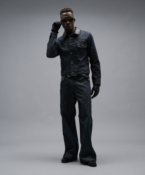 ANDER HUNK（アンダーハンク）の「Crocodile Switch Slav Straight Denim/クロコダイルスイッチスラブストレートデニム（デニムパンツ・メンズ・ブラック/インディゴブルー・MEDIUM/LARGE/SMALL）」の15枚目の写真