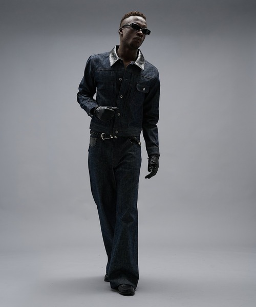 ANDER HUNK（アンダーハンク）の「Crocodile Switch Slav Straight Denim/クロコダイルスイッチスラブストレートデニム（デニムパンツ・メンズ・ブラック/インディゴブルー・MEDIUM/LARGE/SMALL）」の16枚目の写真