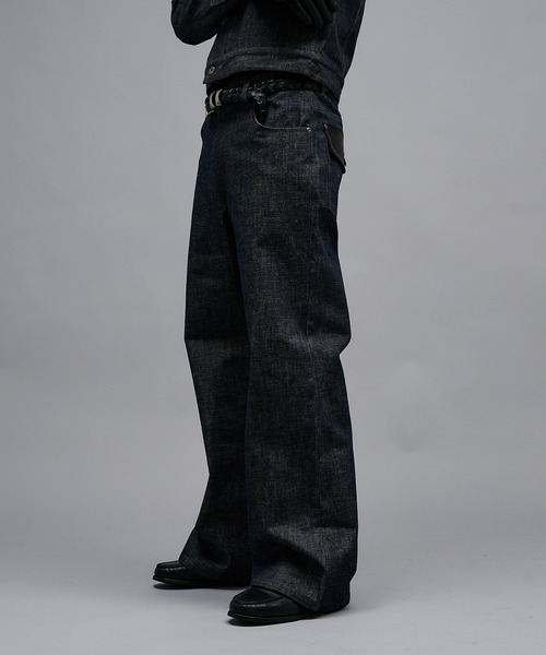 ANDER HUNK（アンダーハンク）の「Crocodile Switch Slav Straight Denim/クロコダイルスイッチスラブストレートデニム（デニムパンツ・メンズ・ブラック/インディゴブルー・MEDIUM/LARGE/SMALL）」の8枚目の写真