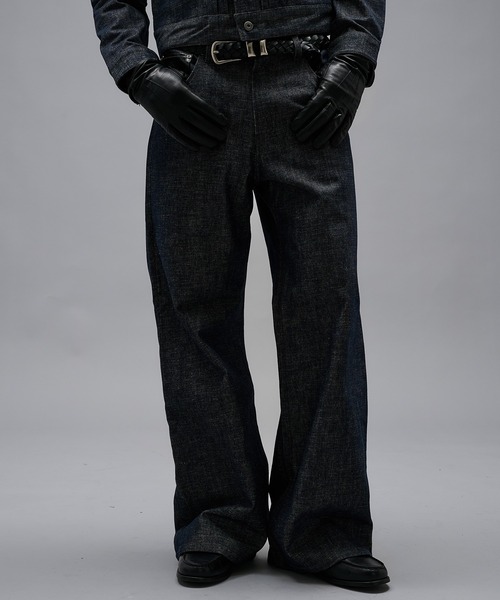 ANDER HUNK（アンダーハンク）の「Crocodile Switch Slav Straight Denim/クロコダイルスイッチスラブストレートデニム（デニムパンツ・メンズ・ブラック/インディゴブルー・MEDIUM/LARGE/SMALL）」の11枚目の写真