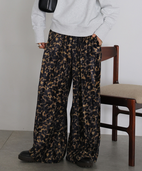 JOURNAL STANDARD(ジャーナルスタンダード)の「ベロアレオパードドロストパンツ(その他パンツ・レディース・ベージュ系その他・FREE)」の7枚目の写真