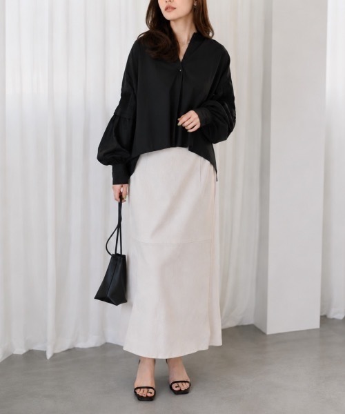 Muffiny(マフィニー)の「シャーリングボリュームスリーブブラウス【Indian Cotton】(シャツ/ブラウス・レディース・ブラック/サックスブルー/ピンク/オフホワイト・MEDIUM)」の9枚目の写真