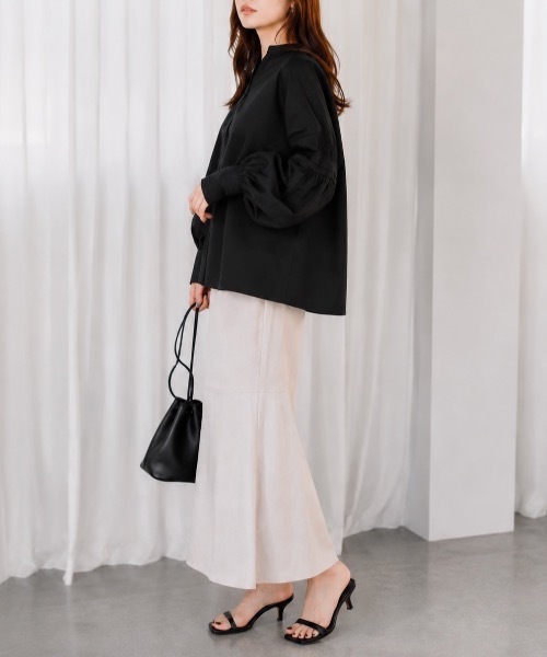 Muffiny(マフィニー)の「シャーリングボリュームスリーブブラウス【Indian Cotton】(シャツ/ブラウス・レディース・ブラック/サックスブルー/ピンク/オフホワイト・MEDIUM)」の13枚目の写真