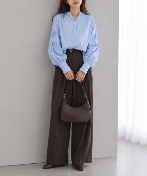 Muffiny(マフィニー)の「シャーリングボリュームスリーブブラウス【Indian Cotton】(シャツ/ブラウス・レディース・ブラック/サックスブルー/ピンク/オフホワイト・MEDIUM)」の16枚目の写真