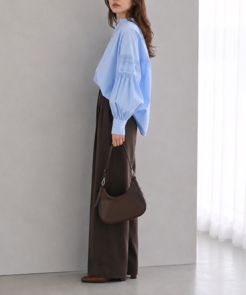 Muffiny(マフィニー)の「シャーリングボリュームスリーブブラウス【Indian Cotton】(シャツ/ブラウス・レディース・ブラック/サックスブルー/ピンク/オフホワイト・MEDIUM)」の17枚目の写真