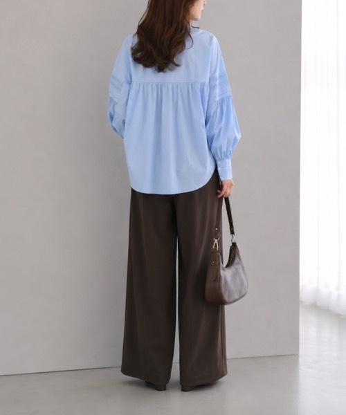 Muffiny(マフィニー)の「シャーリングボリュームスリーブブラウス【Indian Cotton】(シャツ/ブラウス・レディース・ブラック/サックスブルー/ピンク/オフホワイト・MEDIUM)」の19枚目の写真