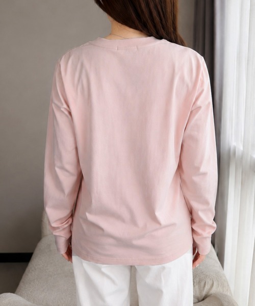 Miniministore（ミニミニストア）の「長袖TシャツカットソークルーネックロンT（Tシャツ/カットソー・レディース・ライトグレー/アイボリー/ネイビー/ピンク/ベージュ/ブラック/ホワイト/ライトブルー・FREE）」の13枚目の写真
