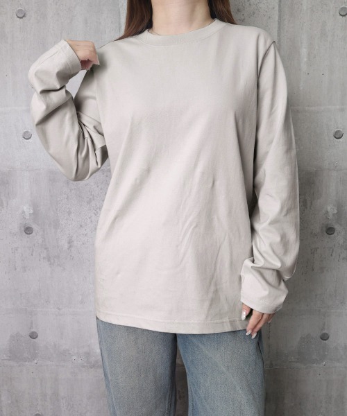 Miniministore（ミニミニストア）の「長袖TシャツカットソークルーネックロンT（Tシャツ/カットソー・レディース・ライトグレー/アイボリー/ネイビー/ピンク/ベージュ/ブラック/ホワイト/ライトブルー・FREE）」の17枚目の写真