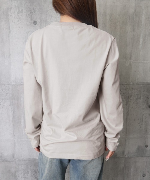 Miniministore（ミニミニストア）の「長袖TシャツカットソークルーネックロンT（Tシャツ/カットソー・レディース・ライトグレー/アイボリー/ネイビー/ピンク/ベージュ/ブラック/ホワイト/ライトブルー・FREE）」の19枚目の写真