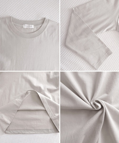 Miniministore（ミニミニストア）の「長袖TシャツカットソークルーネックロンT（Tシャツ/カットソー・レディース・ライトグレー/アイボリー/ネイビー/ピンク/ベージュ/ブラック/ホワイト/ライトブルー・FREE）」の22枚目の写真