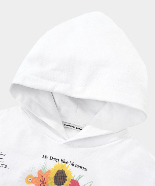 mydeepbluememories（マイディープブルーメモリーズ）の「MM TWELVE フラワーフーディー（ホワイト）（パーカー・レディース・ブラック・ONE SIZE）」の5枚目の写真